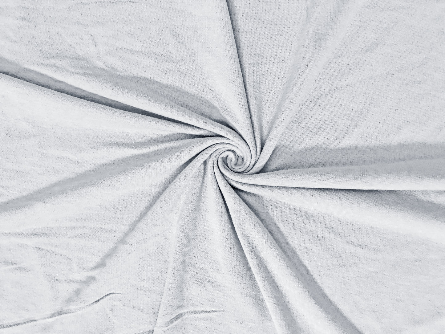 Premium French Terry Knit Fabric — White Solid — Soft Loopback, 2-Way Stretch, 58" Wide, 210 GSM — Sold by the Yard (210FTSC01)