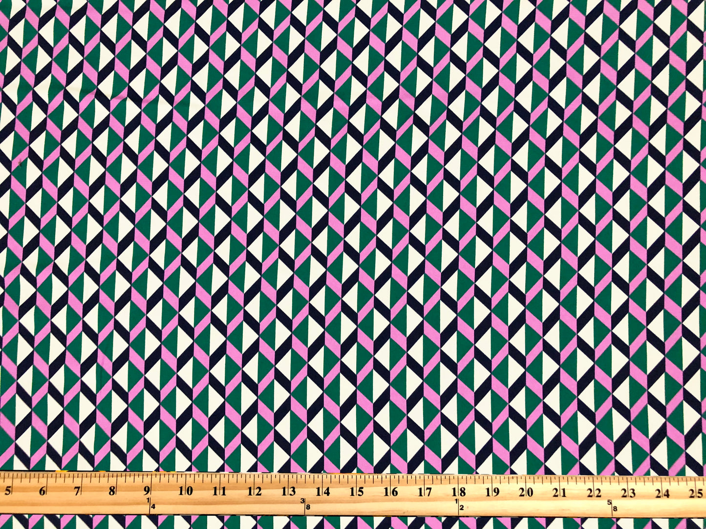 Retro Geo Lattice — Poly Dobby Georgette | Fluid Drape, Soft Matte Texture | 56″ Wide | 100% Polyester | By the Yard (WPPR04)