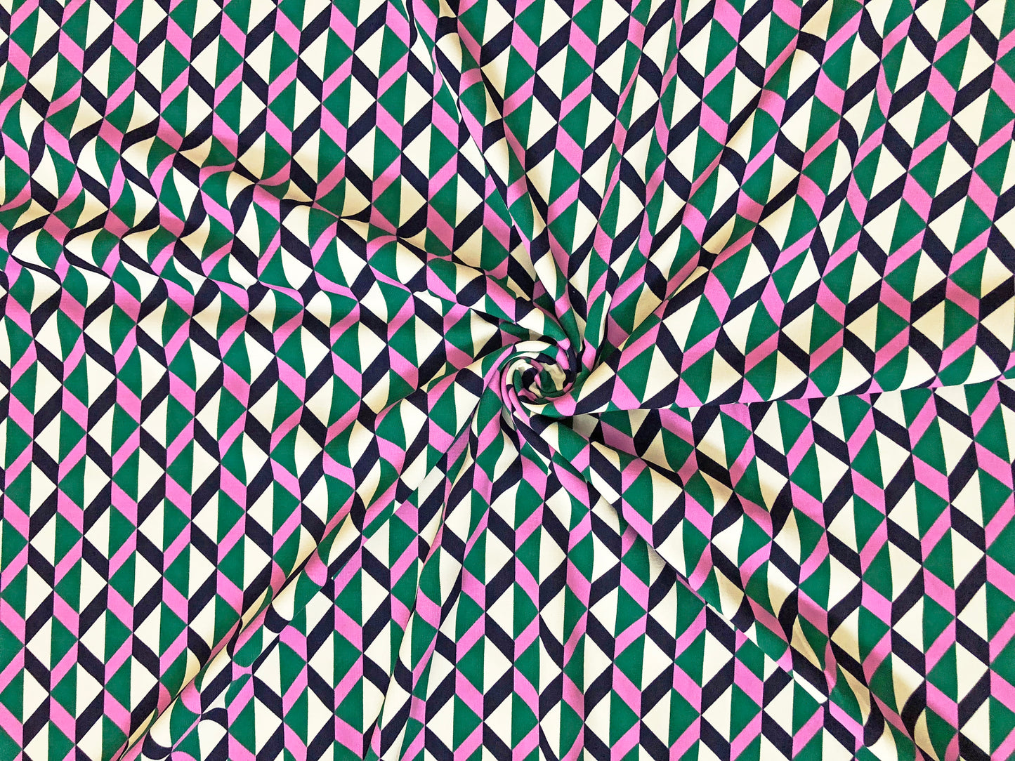 Retro Geo Lattice — Poly Dobby Georgette | Fluid Drape, Soft Matte Texture | 56″ Wide | 100% Polyester | By the Yard (WPPR04)