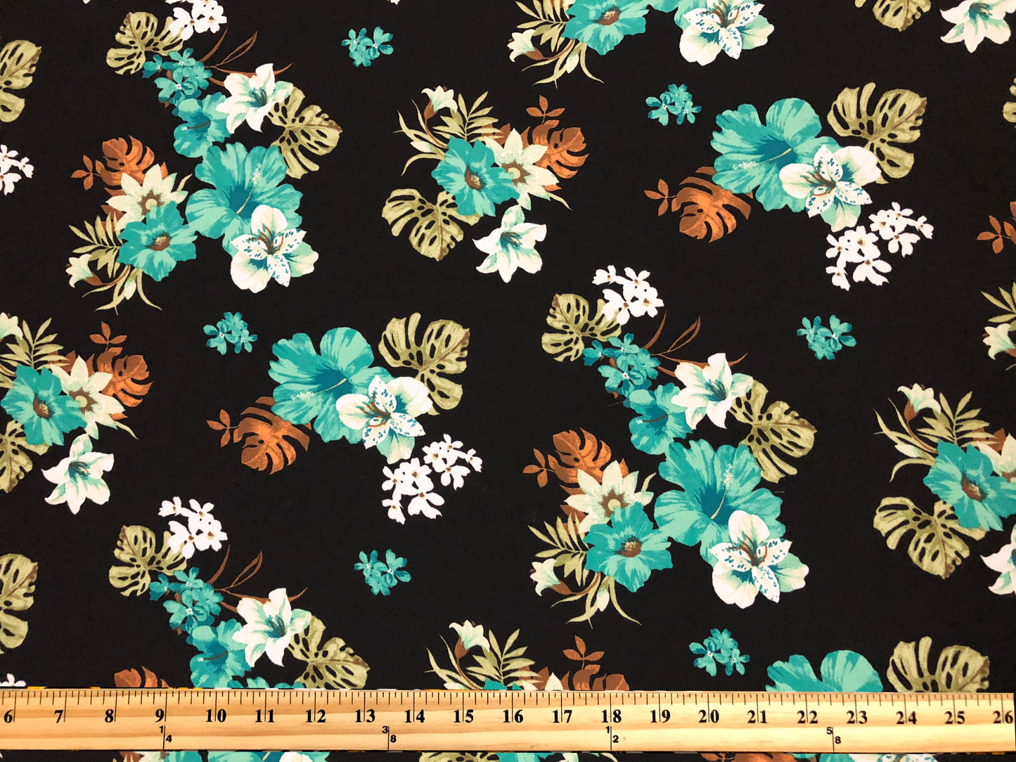 Tropical Hibiscus & Monstera — Poly Dobby | Fluid Drape, Soft Matte Texture | 56″ Wide | 100% Polyester | By the Yard (PDBPR09)