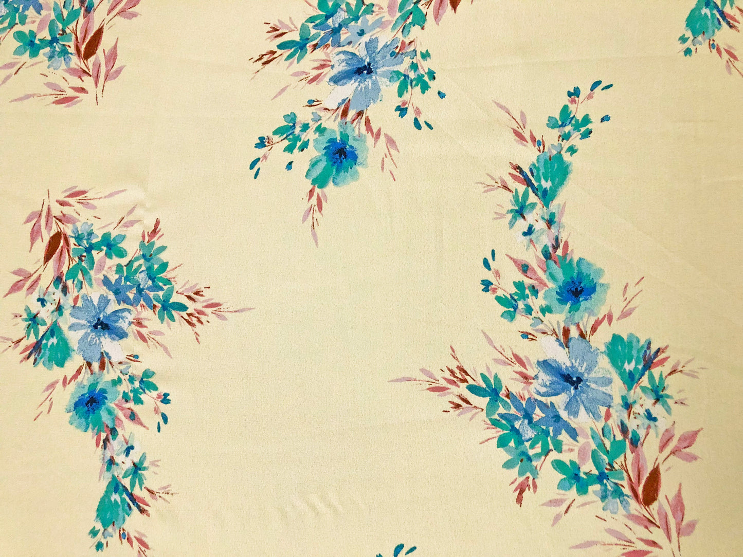 Yellow Floral Cascade – Poly Dobby — Fluid Drape, Soft Matte Texture | 56″ Wide | 100% Polyester | By the Yard (PDBPR07)