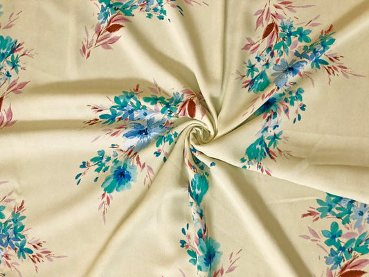 Yellow Floral Cascade – Poly Dobby — Fluid Drape, Soft Matte Texture | 56″ Wide | 100% Polyester | By the Yard (PDBPR07)