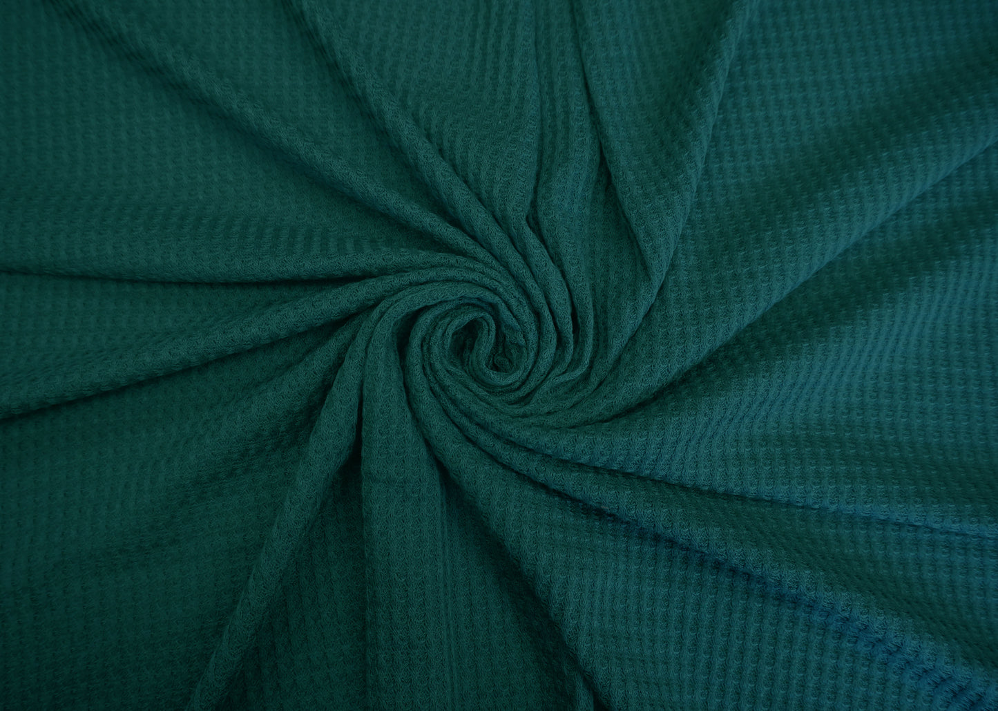 Premium Ultra-Soft Hunter Green Brushed Waffle Knit – 58″ Wide, 65% Polyester 33% Cotton 2% Spandex – Sold by the Yard (HBWC03)