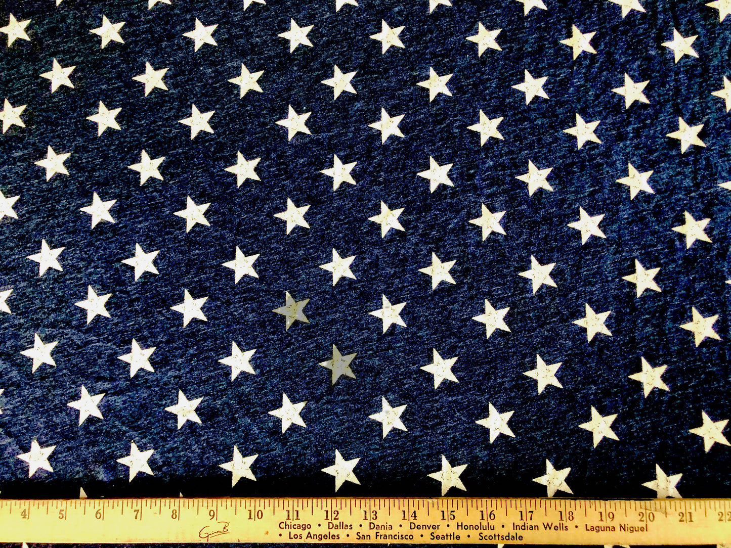 Navy Star Print Fabric – 65% Polyester 35% Cotton | Non-Stretch, 60″ Wide – Sold by the Yard (PCTPR01)