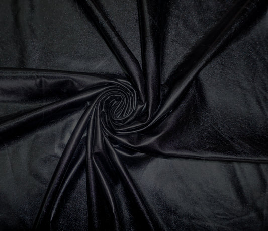 Premium Mate Black Stretch Vinyl (PVC/PU)—Soft Knit Back2-Way Stretch | 58″ Wide | 95% Polyester / 5% Spandex | By the Yard (PVCMC01)