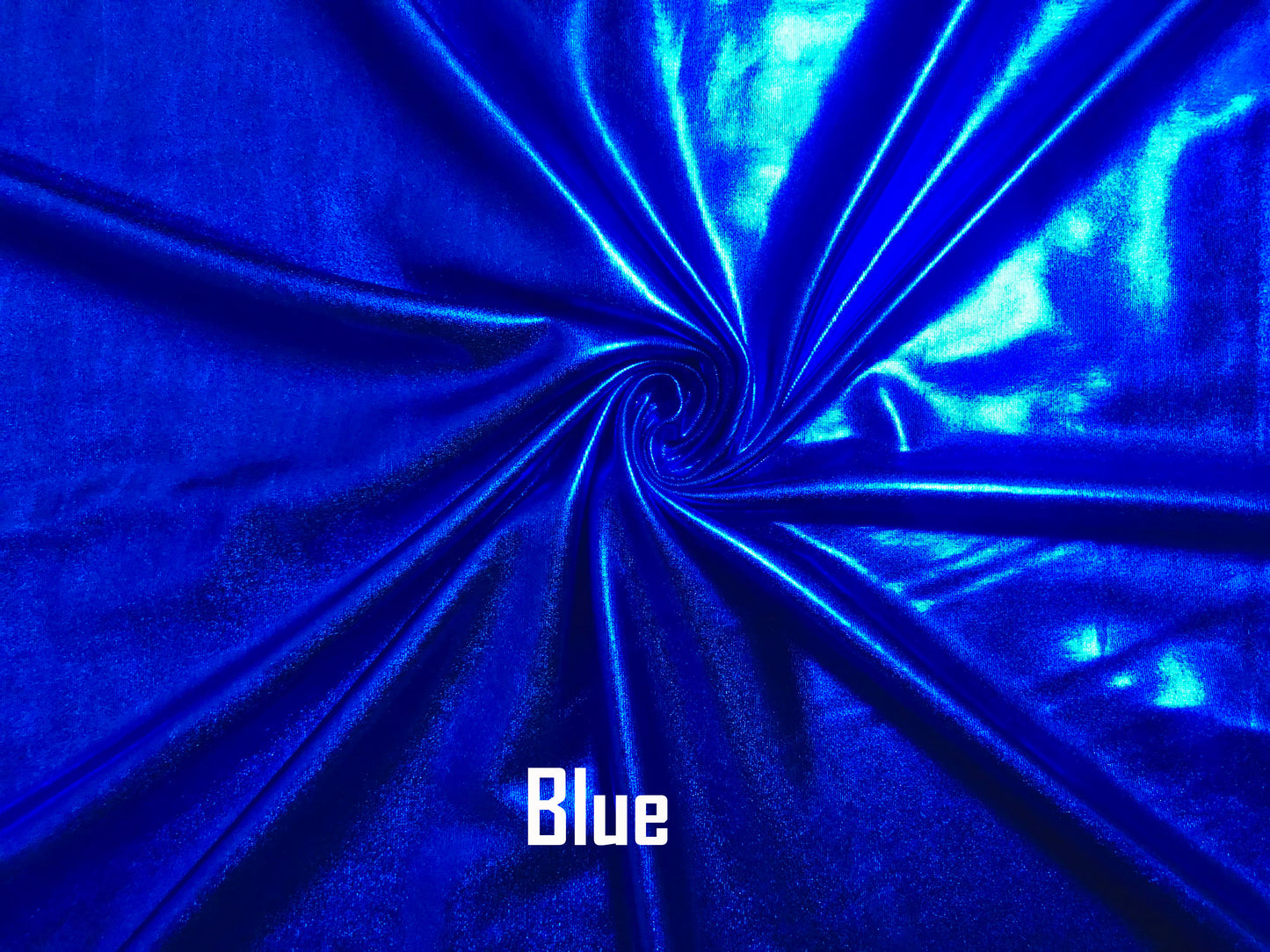 Intense Cobalt Blue PU Vinyl — Wet-Look Shine, 2-Way Stretch | 58″ Wide | 95% Polyester / 5% Spandex | By the Yard (PUVMC04)