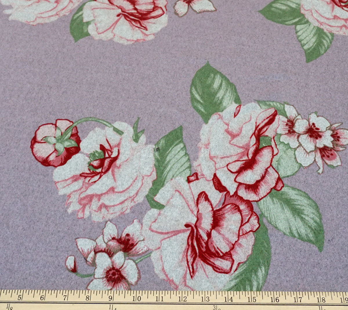 Premium Soft Lavender Floral Hacci Sweater Knit – Fluid Drape, Comfort Stretch, 95% Polyester 5% Spandex – Sold by the Yard (HSPR011)