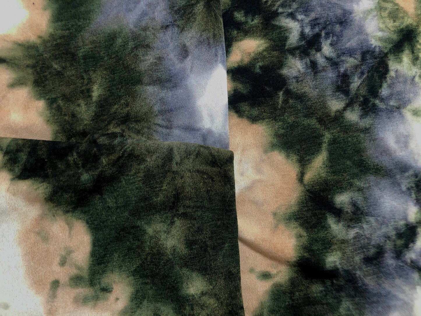 Soft & Cozy Cloud-Dye Hacci Sweater Knit – Forest Green, Sage & Sand, 56″ Wide, 95% Polyester 5% Spandex – Sold by the Yard (HTDPR01)