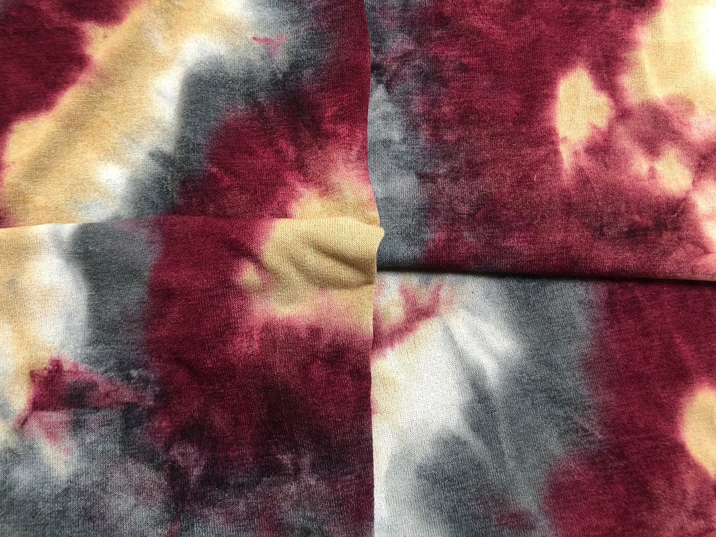 Soft & Cozy Cloud-Dye Hacci Sweater Knit – Burgundy, Gold & Charcoal, 56″ Wide, 95% Polyester 5% Spandex – Sold by the Yard (HTDPR03)