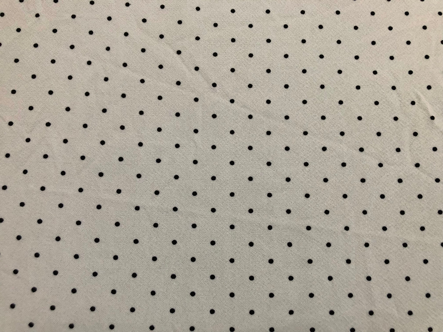 Liverpool Knit Printed Fabric-Ivory Black Polka Dots-LVPR290-Sold by the Yard-Apparel Fabric
