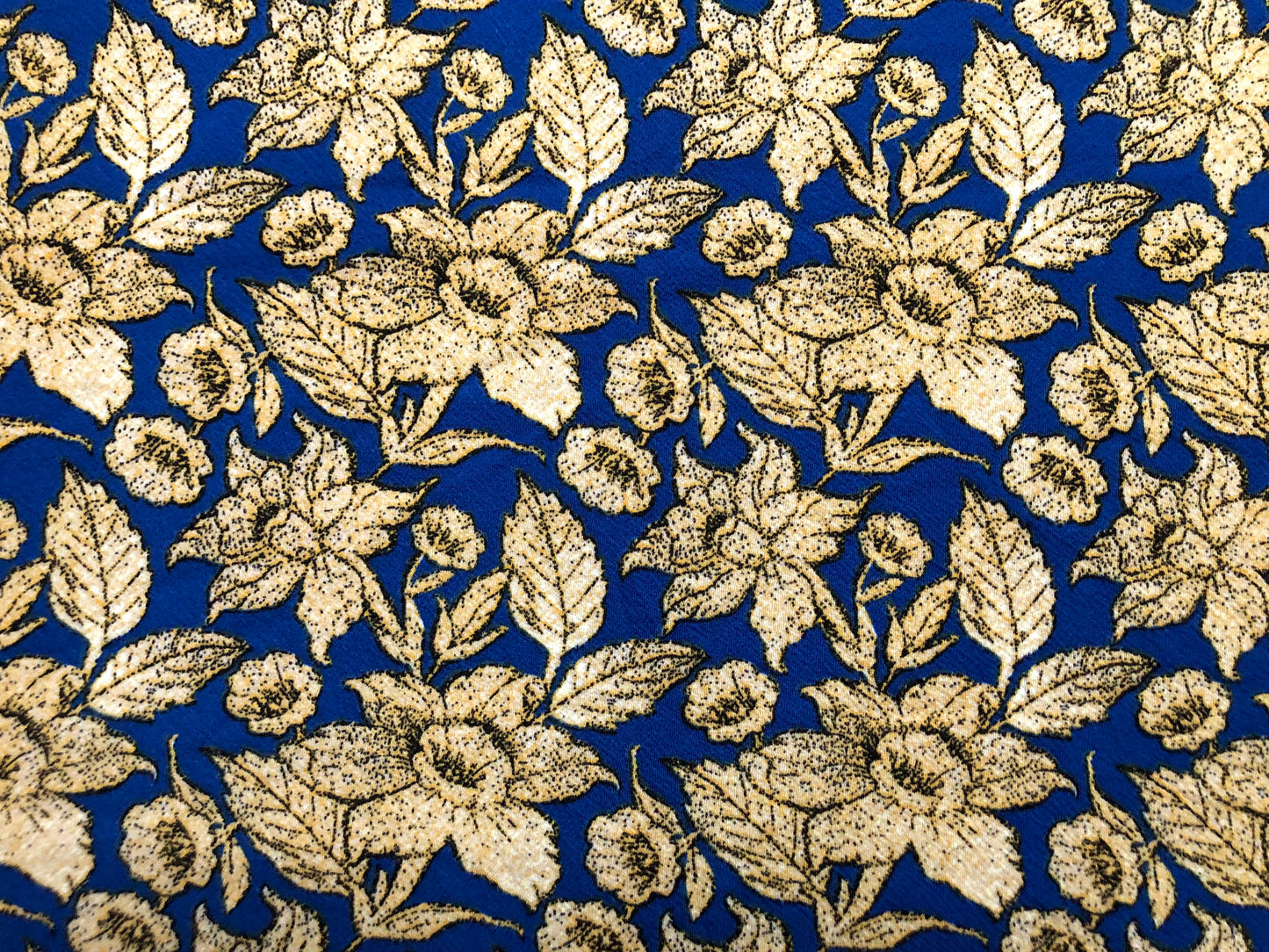 Liverpool Knit Printed Fabric-Royal Brown Winter Flowers-LVPR286-Sold by the Yard-Apparel Fabric