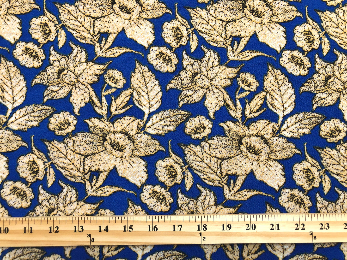 Liverpool Knit Printed Fabric-Royal Brown Winter Flowers-LVPR286-Sold by the Yard-Apparel Fabric