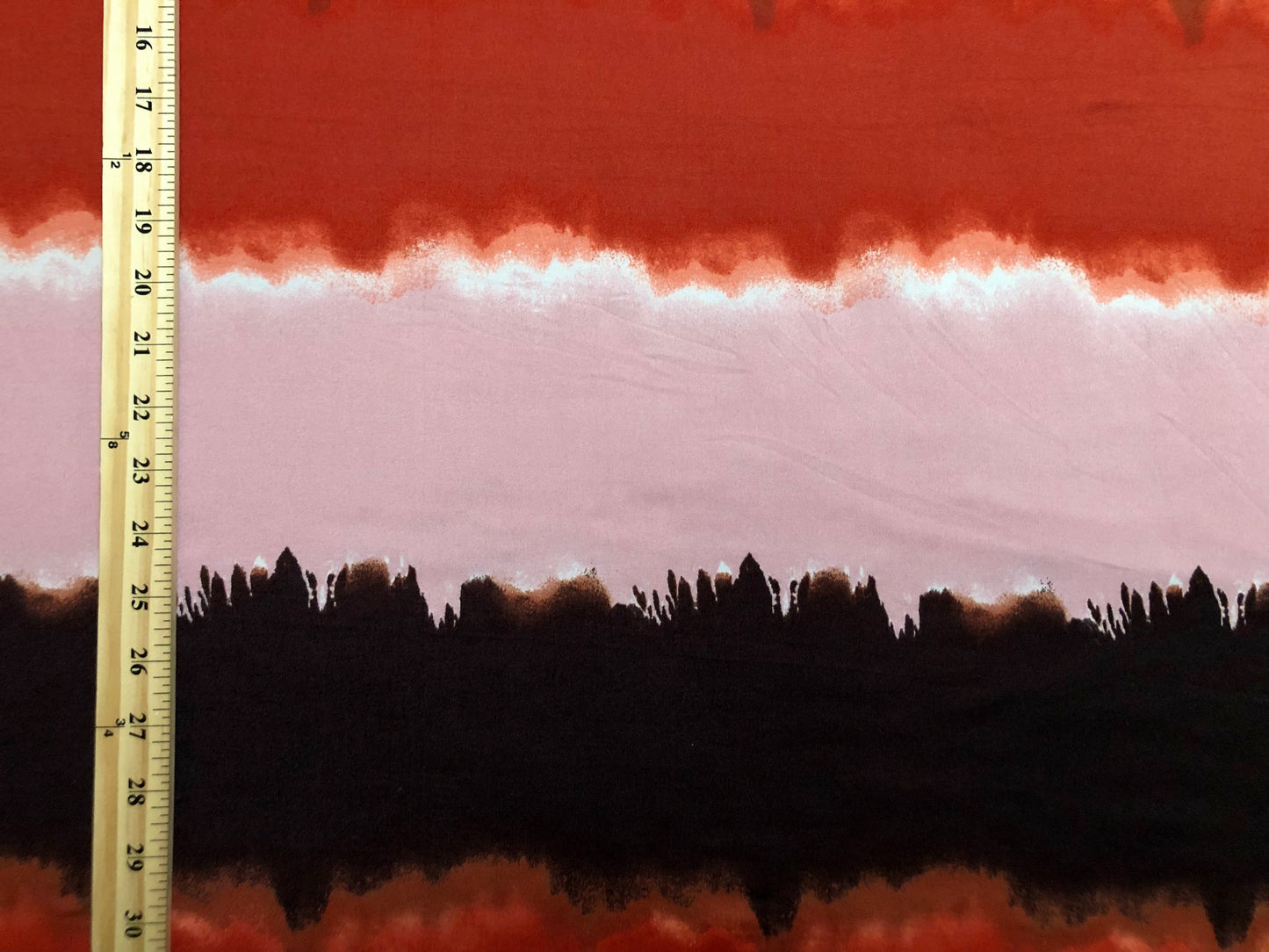 DTY Brushed Fabric-Orange Pink Brown Horizontal Waves-DTYBPR353-Sold by the Yard-Jersey Fabric