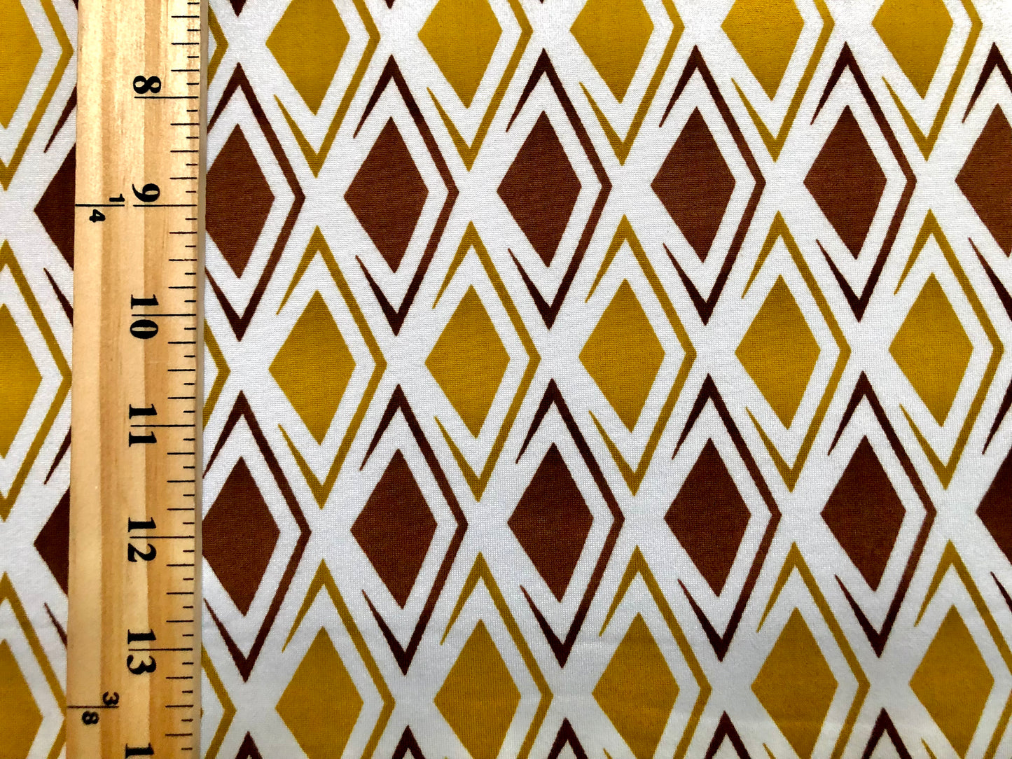DTY Brushed Fabric-Ivory Brown Olive 1" Diamonds-DTYBPR364-Sold by the Yard-Jersey Fabric