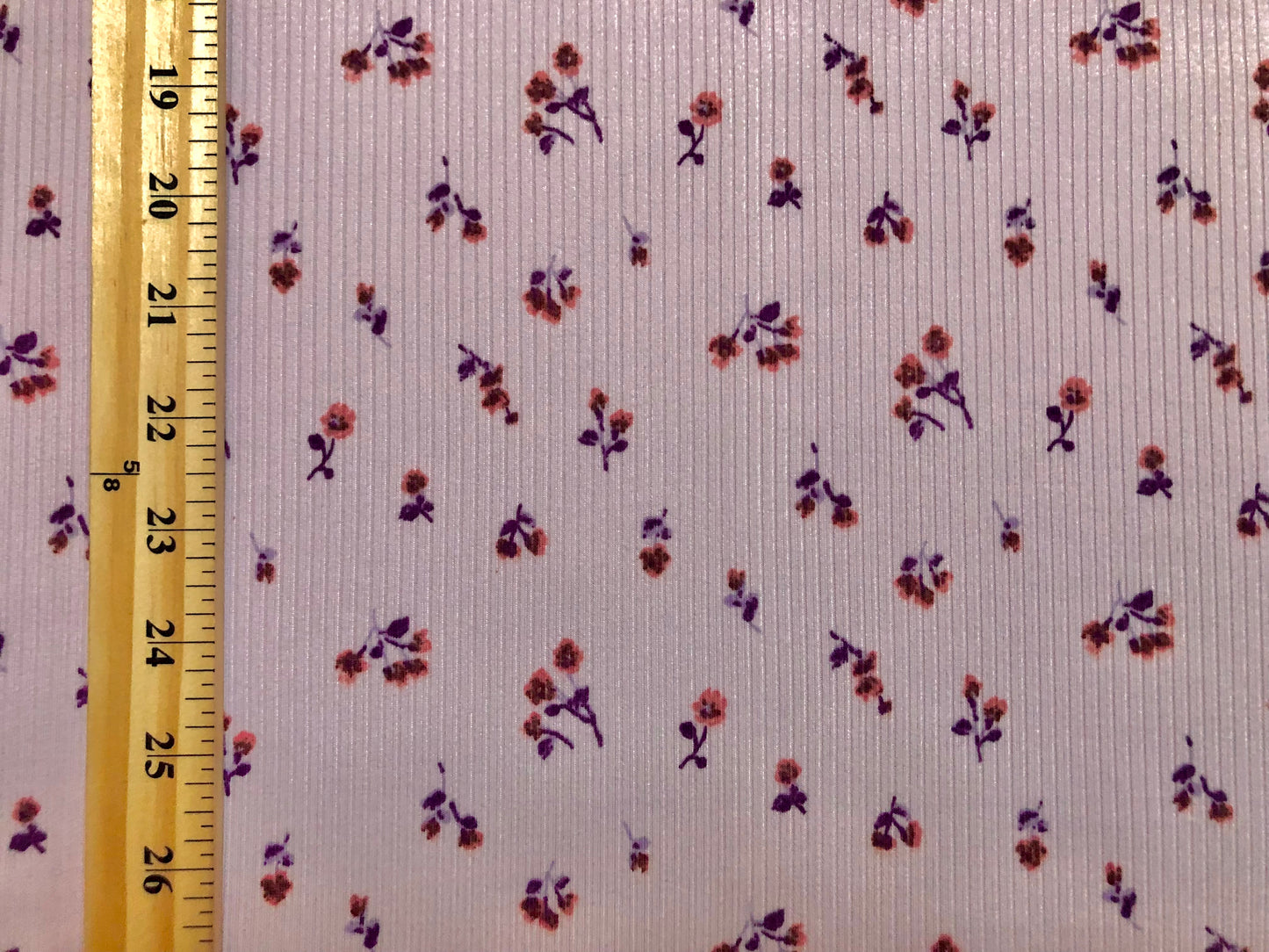 Pink Floral Rib Knit – 4-Way Stretch, 60" Wide –Soft Hand, Rayon-Rich Drape – By the Yard (PRRPR021)