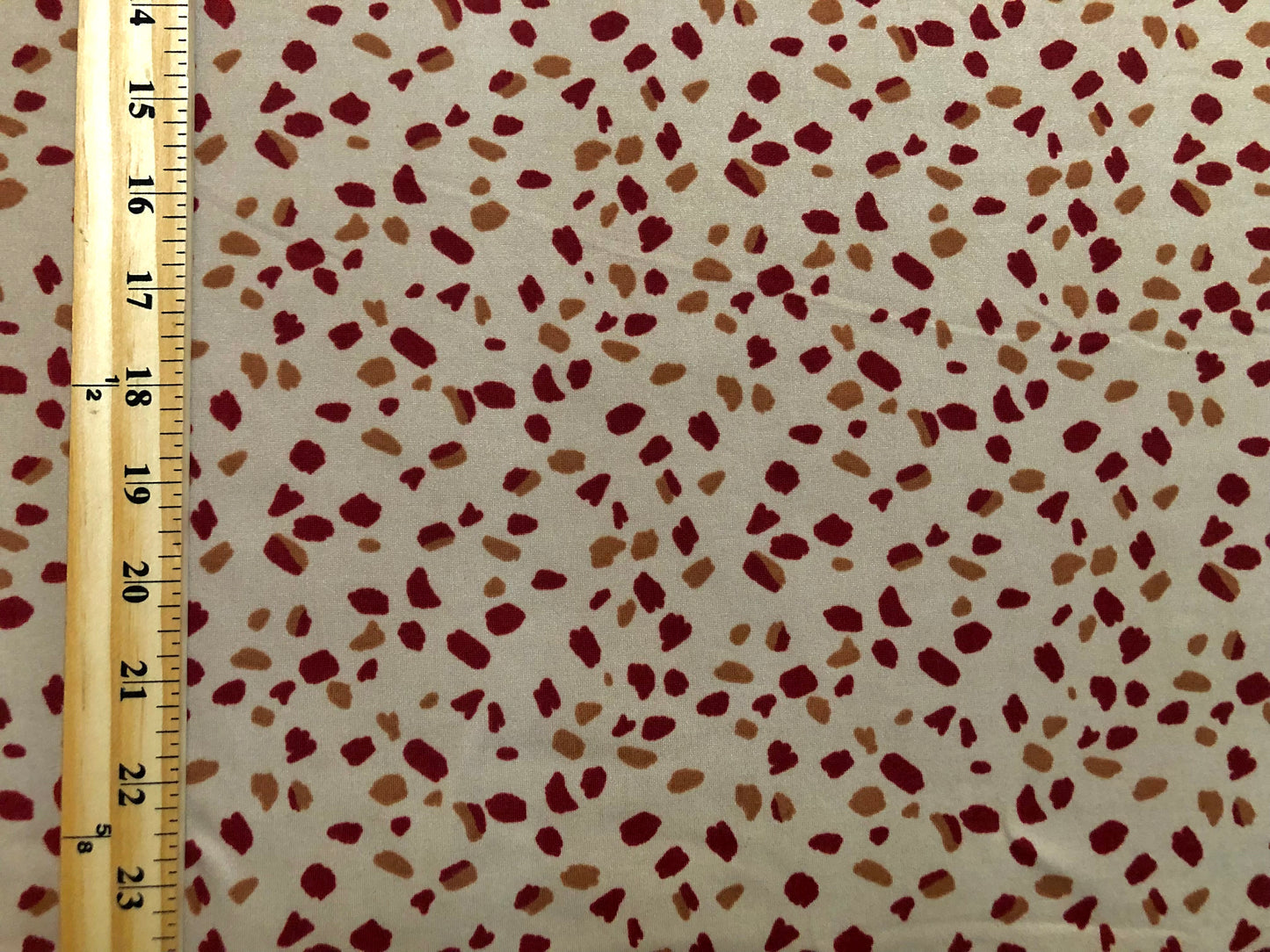 DTY Brushed Fabric-Beige Maroon Brown Sprinkles-DTYBPR419-Sold by the Yard-Jersey Print Fabric