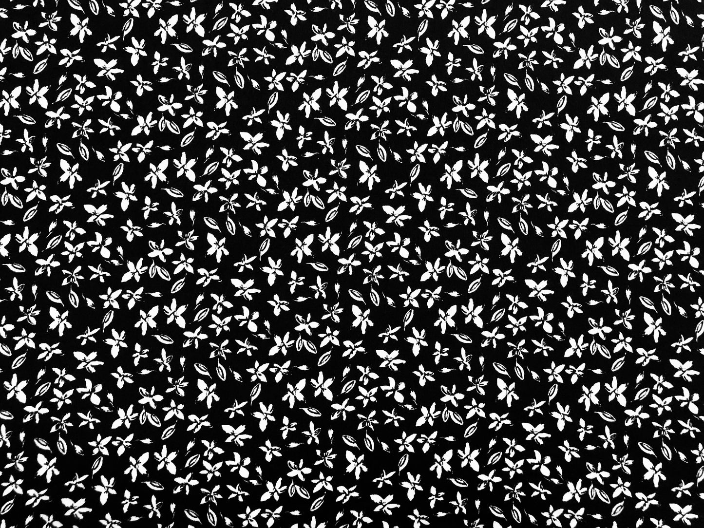 DTY Brushed Fabric-Black White 5 Pick Flowers-DTYBPR474-Sold by the Yard-Jersey Fabric