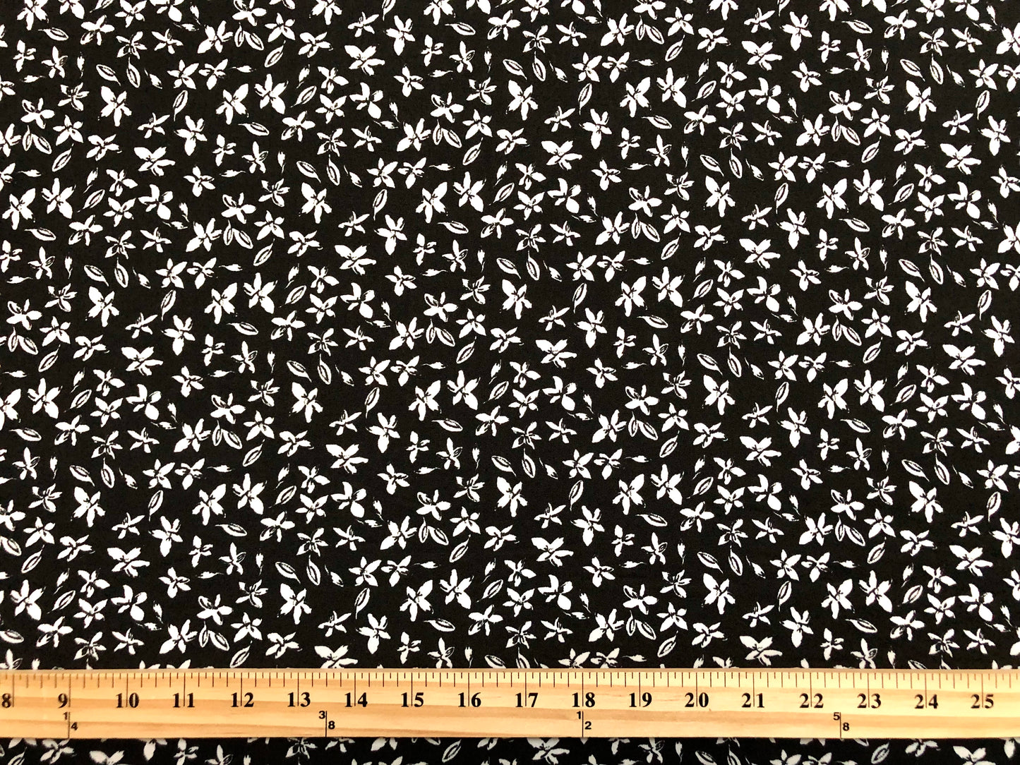 DTY Brushed Fabric-Black White 5 Pick Flowers-DTYBPR474-Sold by the Yard-Jersey Fabric