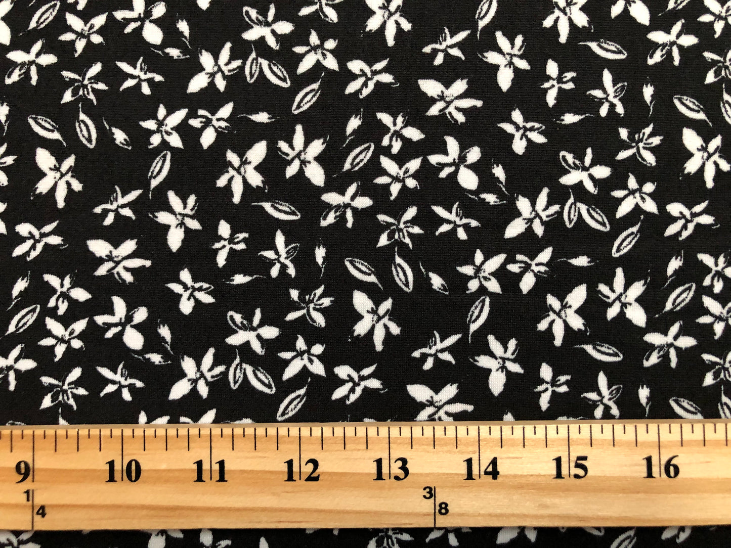 DTY Brushed Fabric-Black White 5 Pick Flowers-DTYBPR474-Sold by the Yard-Jersey Fabric