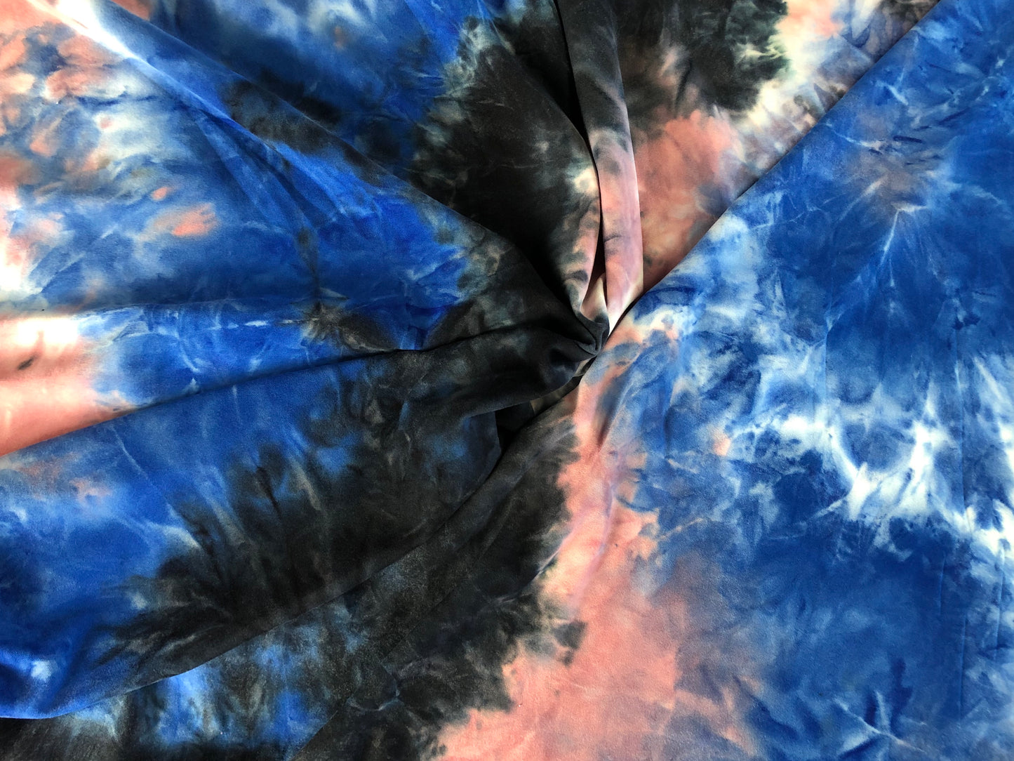 DTY Brushed Fabric-Navy Blue Black Mauve Tie Dye-DTYBTD008-Sold by the Yard-Jersey Fabric