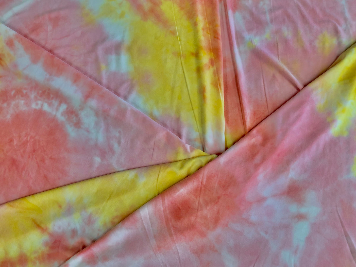 DTY Brushed Fabric-Pink Yellow White Tie Dye-DTYBTD006-Sols by the Yard-Jersey Fabric