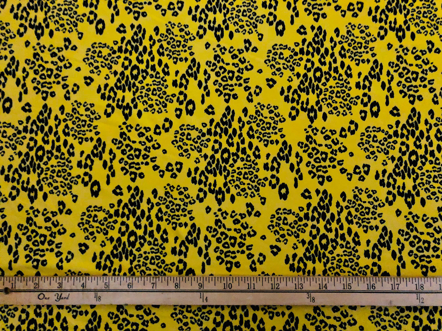 DTY Brushed Fabric-Yellow Black Baby Leopard Spots-DTYBPR142-Sold by the Yard-Animal Print