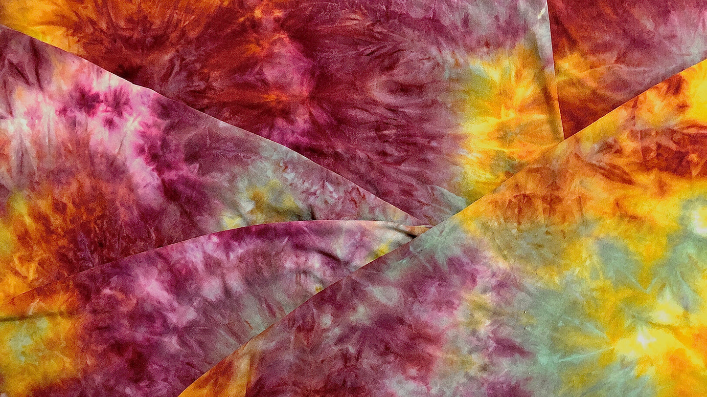DTY Brushed Fabric-Burgundy Mustard Tie Dye-DTYBTD005-Sold by the Yard-Jersey Fabric