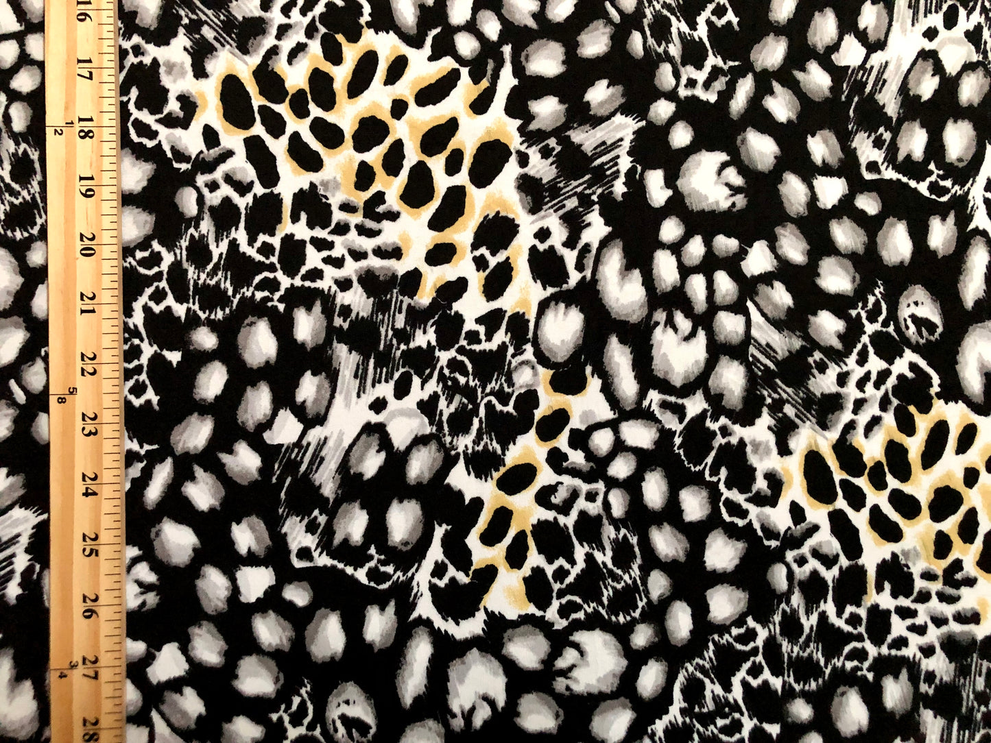 DTY Brushed Fabric-Black Silver White Gold Giraffe-DTYBPR521-Sold by the Yard-Jersey Fabric