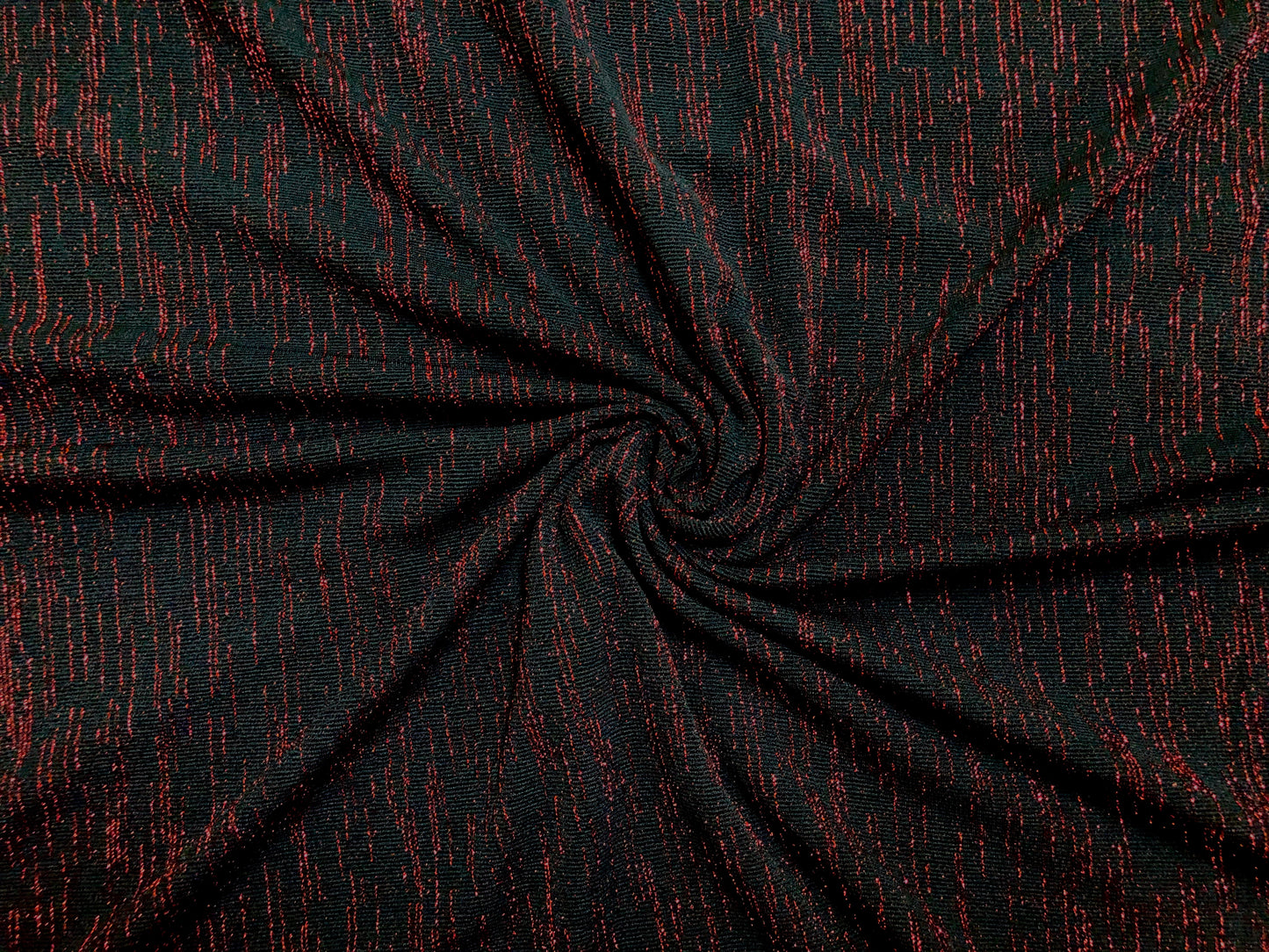 Black & Red Lurex Knit Fabric | Stretch Metallic Jacquard – 54" Wide by the Yard (SAPR03)