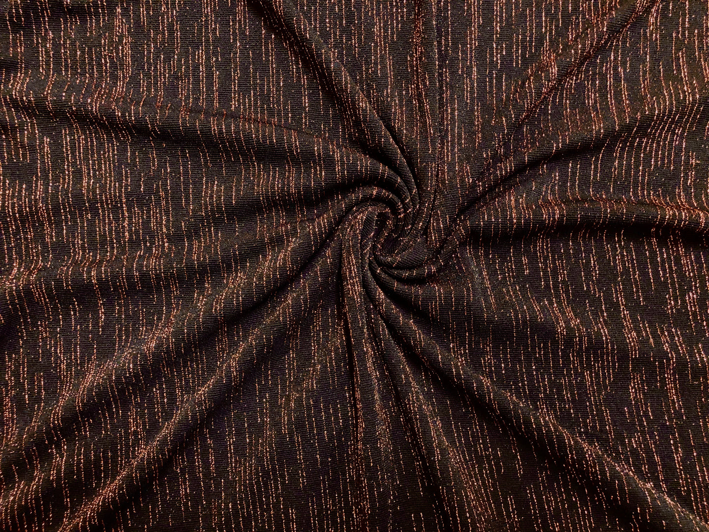Black & Copper Lurex Knit Fabric | Stretch Metallic Jacquard – 54" Wide by the Yard (SAPR02)