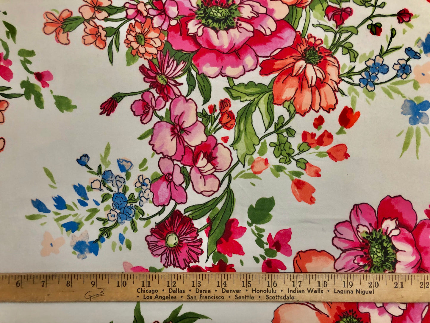 DTY Brushed Knit Fabric – White Summer Meadow Floral – Buttery Soft 4 Way Stretch, 58" Wide, 180 GSM – Sold by the Yard (DTYBPR167)