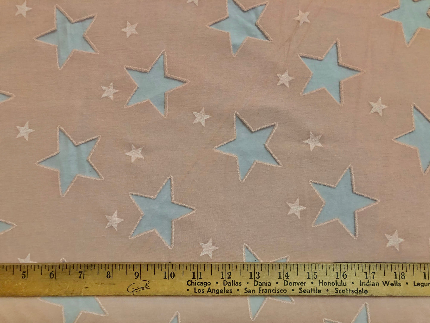 Premium Rayon Spandex Jersey – Buttery-Soft Drape, Comfy Stretch – Melon Hallow Star– 56" Wide – By the Yard (RSPR07)
