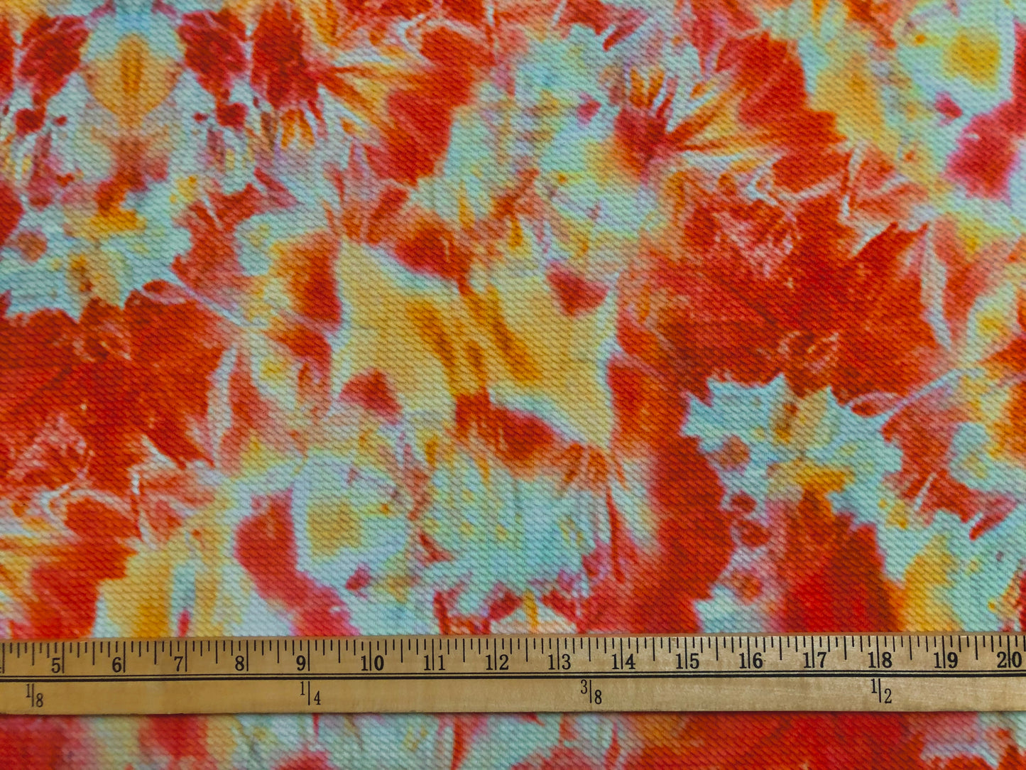 Bullet Knit Printed Fabric-Orange Yellow White Splashed Tie Dye-BTDP011-Sold by the Yard-Bulk Available