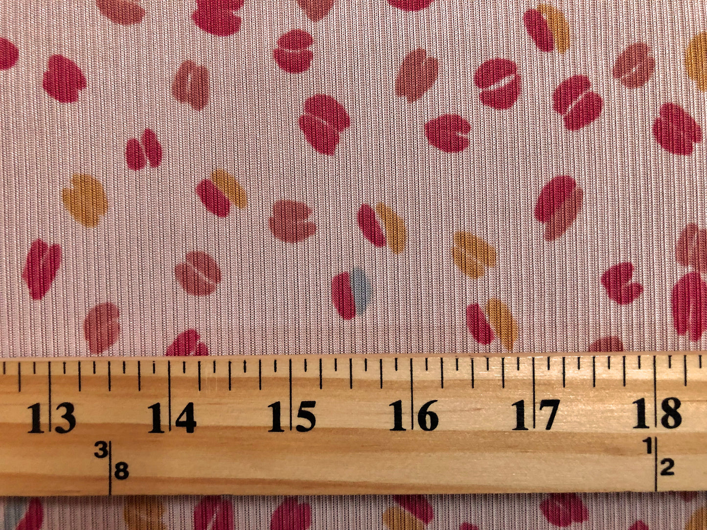 Pink Red Gray Mustard Lips and Hearts Poly Rayon Spandex Rib 1X1 Print Fabric