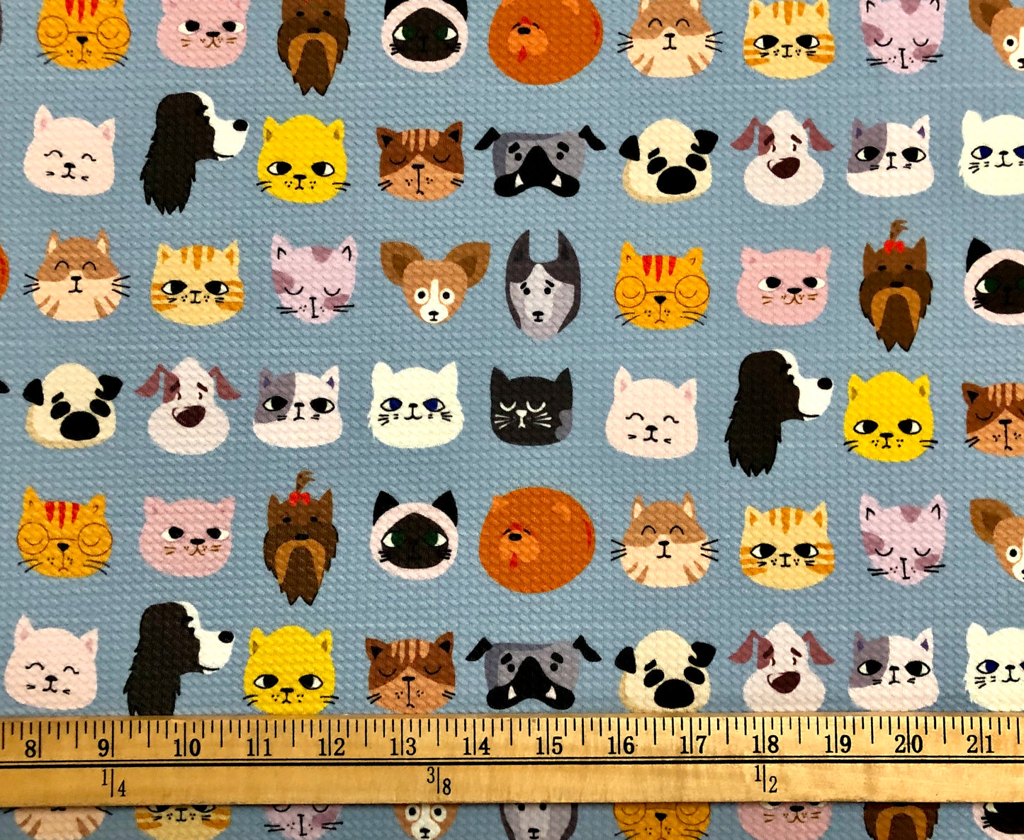 Bullet Knit Fabric – Adorable Pet Pattern Print in Gray, Ivory, Brown & Yellow, 56″ Wide, Sold by the Yard (BPR168)