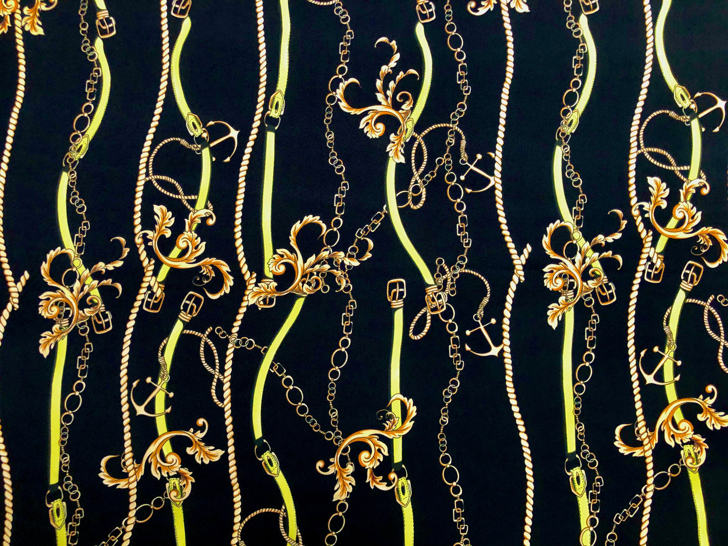 Nautical Chain & Rope Rayon Twill — 56" Wide — 64% Polyester / 34% Rayon / 2% Spandex — Sold by the Yard (PRSPR07)