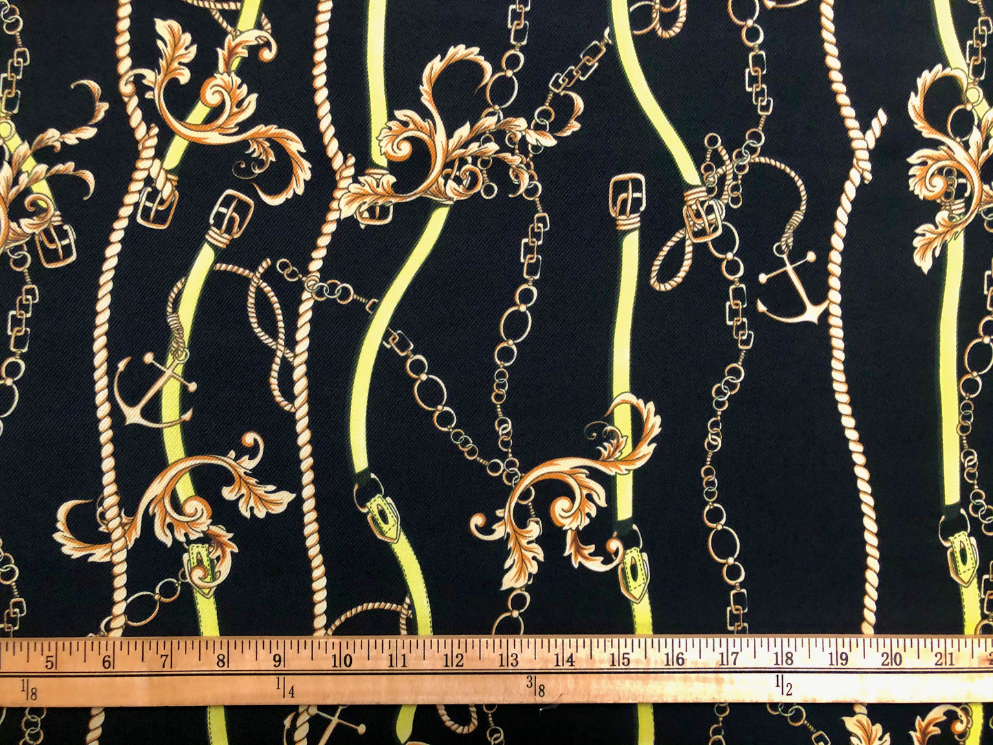 Nautical Chain & Rope Rayon Twill — 56" Wide — 64% Polyester / 34% Rayon / 2% Spandex — Sold by the Yard (PRSPR07)