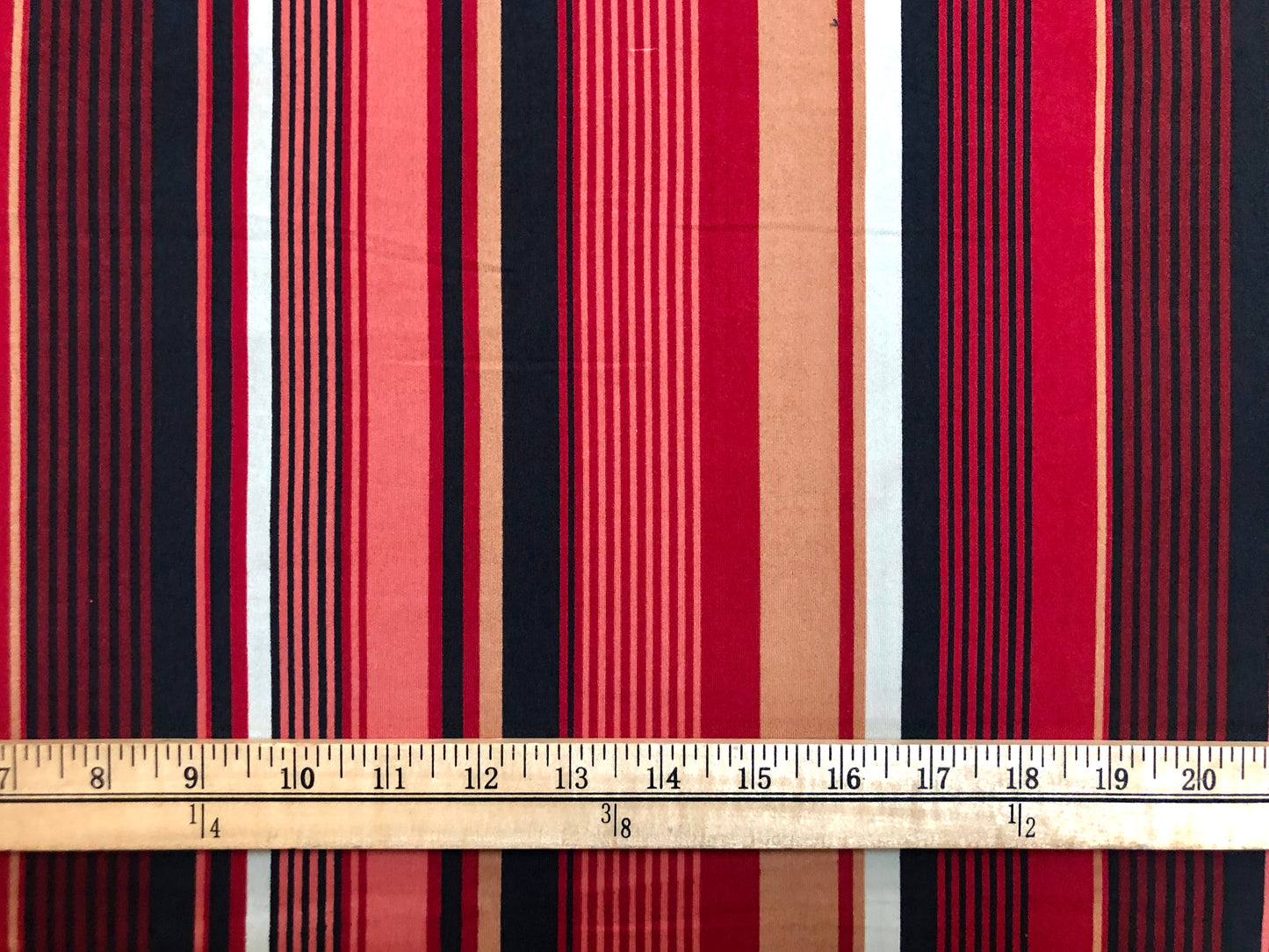 DTY Brushed Fabric-Black Burgundy Brown Stripes-DTYBPR207-Sold by the Yard-Jersey Fabric