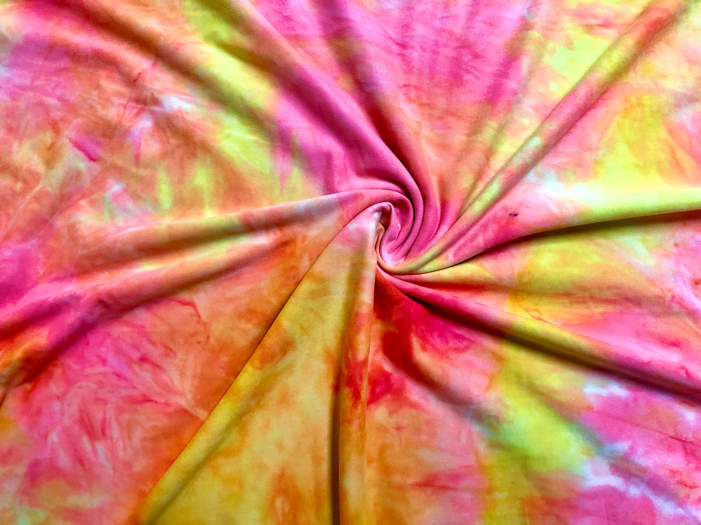 DTY Brushed Fabric-Yellow Pink Orange Tie Dye-DTYBTD019-Sold by the Yard-Jersey Fabric