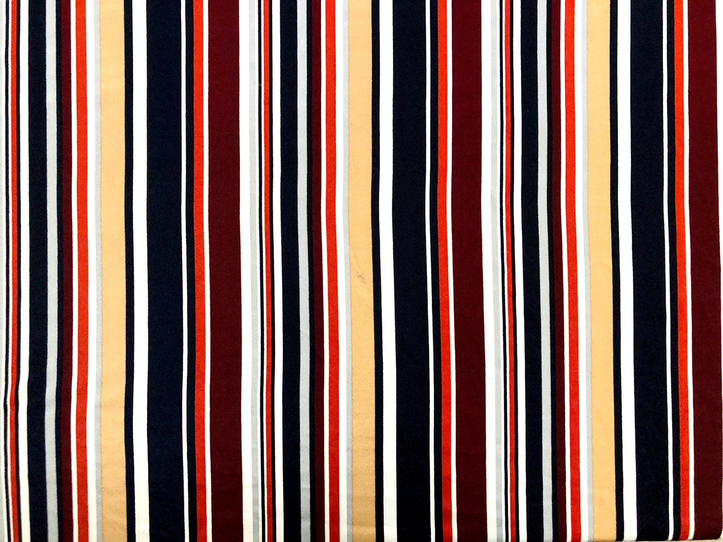 Techno Crepe Knit Fabric – 4-Way Stretch, Silky Drape, Wrinkle-Resistant, 56″ Wide, 240 GSM – Navy/Burgundy/Mustard/Red/White/Gray Vertical Stripe – Sold by the Yard (TCRP010)