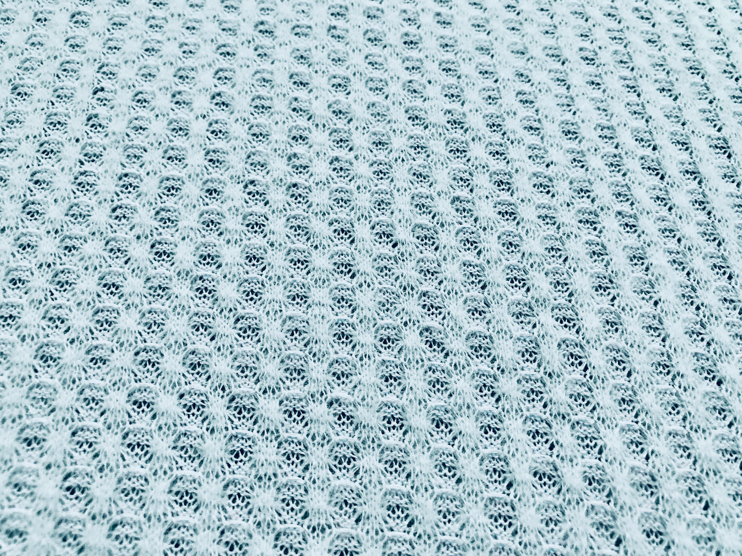 Premium Soft Brushed Waffle Knit – Ice Blue, 58″ Wide, 65% Polyester 33% Cotton 2% Spandex – Sold by the Yard (HBWC02)