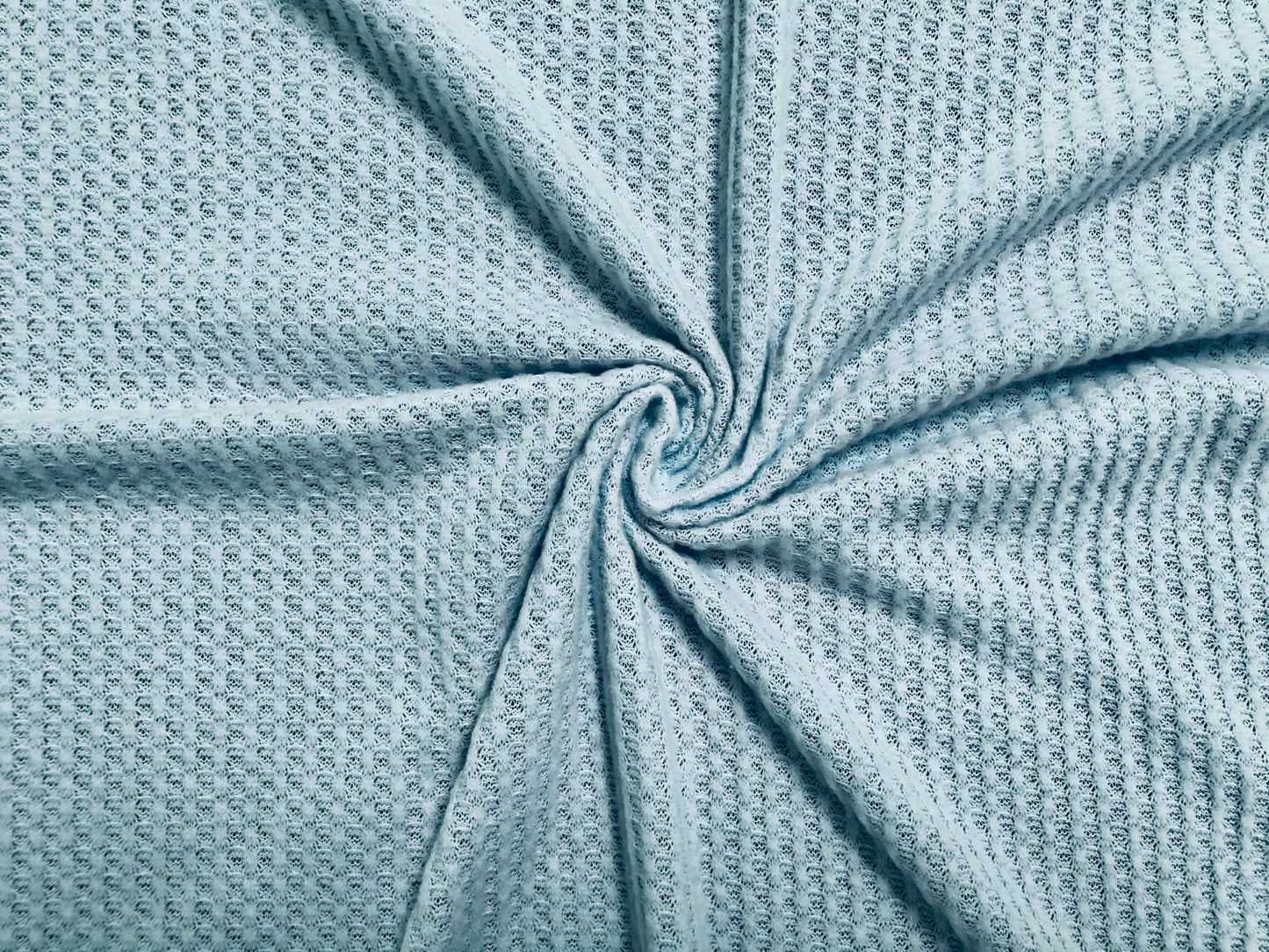 Premium Soft Brushed Waffle Knit – Ice Blue, 58″ Wide, 65% Polyester 33% Cotton 2% Spandex – Sold by the Yard (HBWC02)