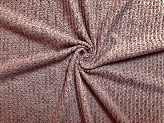 Premium Soft Brushed Waffle Knit – Mauve, 58″ Wide, 65% Polyester 33% Cotton 2% Spandex – Sold by the Yard (HBWC01)