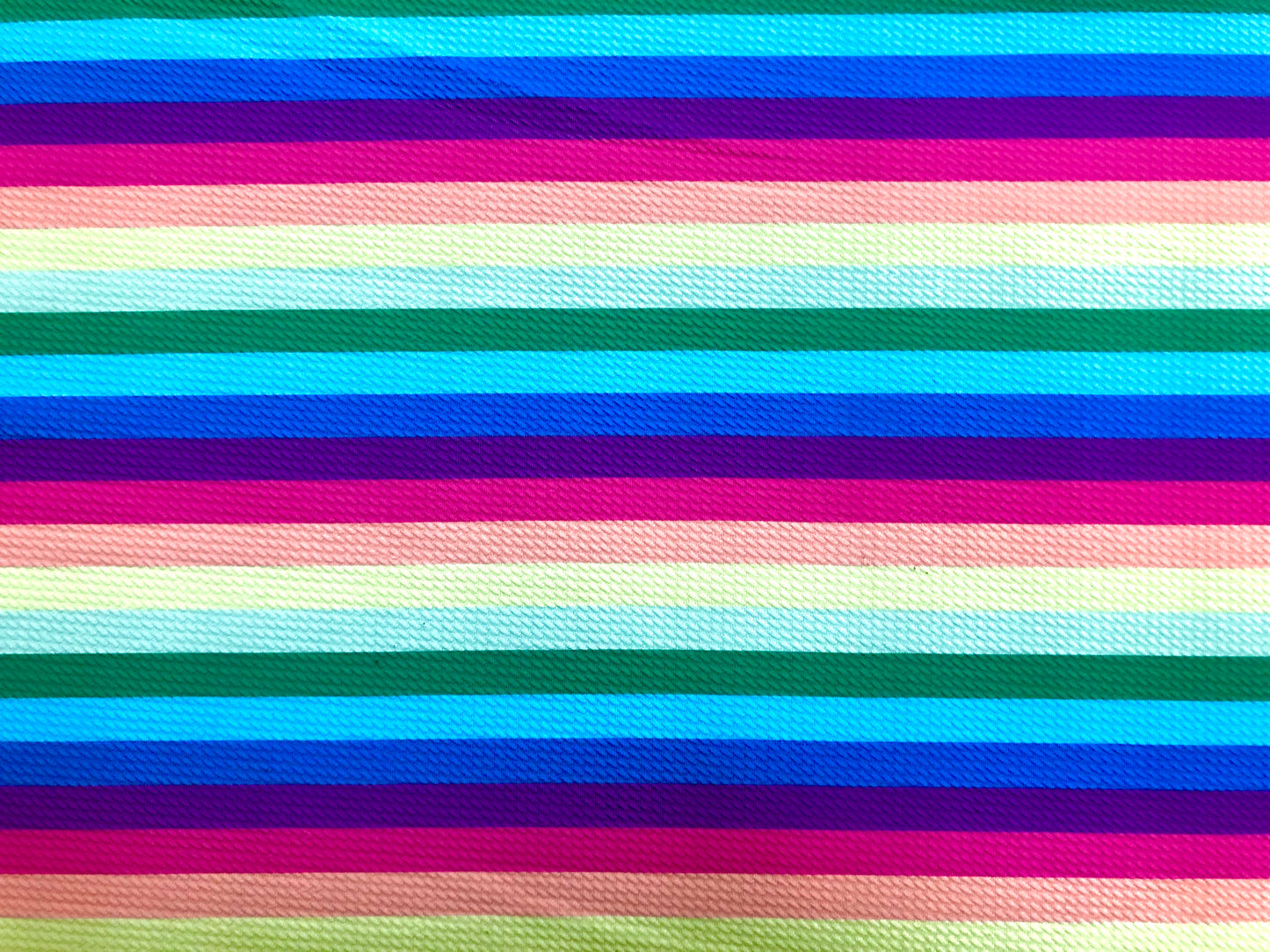 Bullet Knit Printed Fabric-Blue Purple Rainbow Horizontal Stripes-BPR182-Sold by the Yard