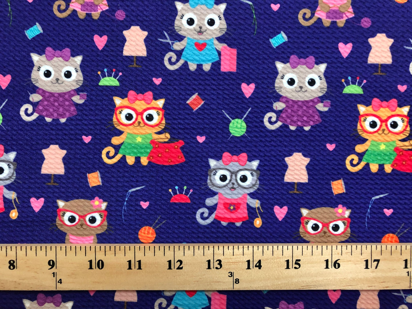 Bullet Knit Fabric - Purple Brown Kittie's Boutique Print, 56″ Wide, Sold by the Yard (BPR211)