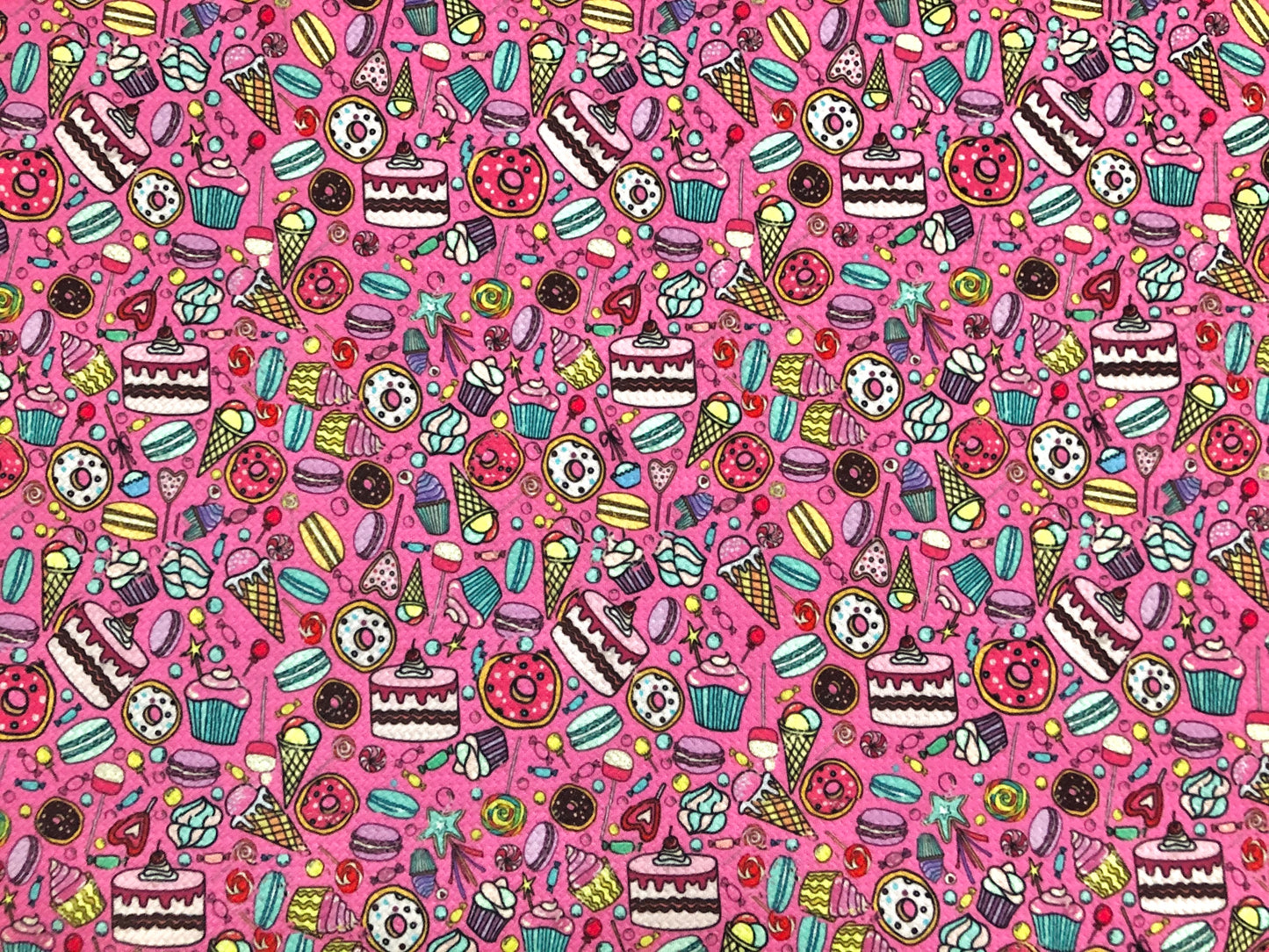 Bullet Knit Printed Fabric-Mauve Blue Birthday Cake Party-BPR033-Sold by the Yard