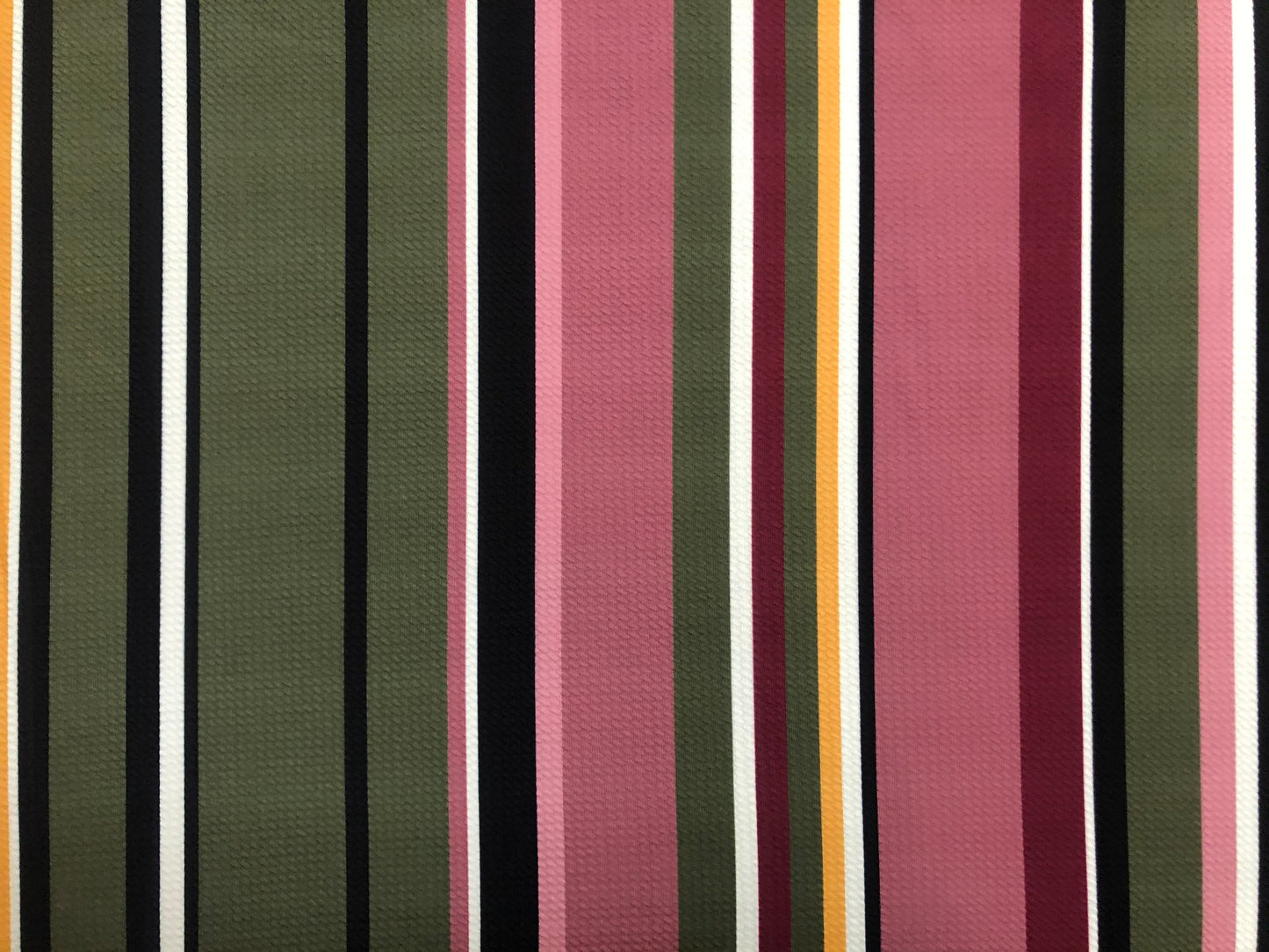 Bullet knit Printed Fabric-Mauve Olive Black Stripes-BPR221-Sold by the Yard-Bulk Available