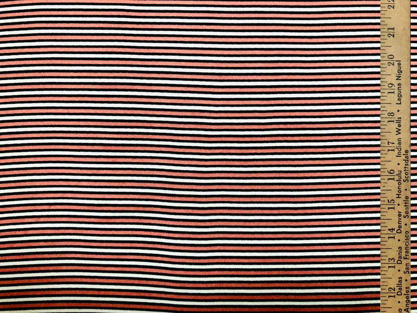 DTY Brushed Fabric-Mauve White Black Stripes-DTYBPR091-Sold by the Yard-Jersey Fabric