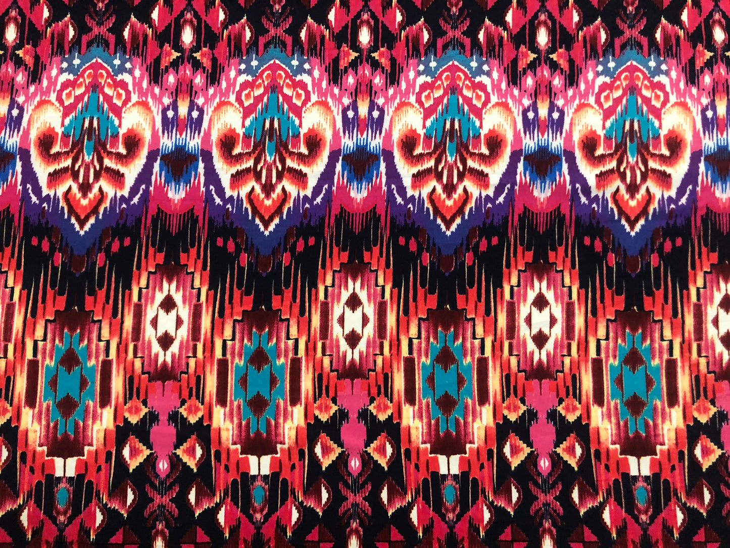 DTY Brushed Fabric-Purple Teal Pink Tribal-DTYBPR284-Sold by the Yard-Jersey Fabric
