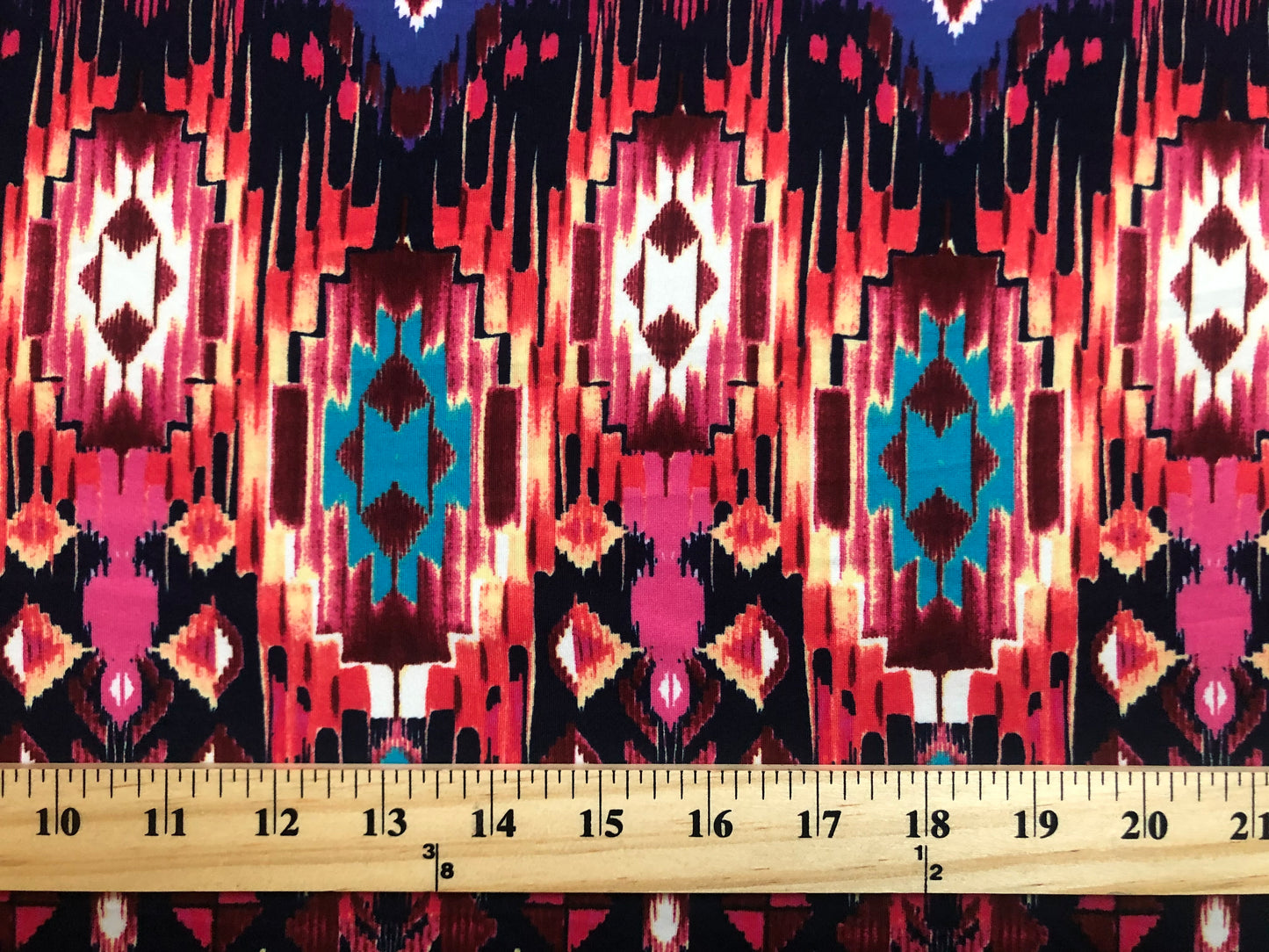 DTY Brushed Fabric-Purple Teal Pink Tribal-DTYBPR284-Sold by the Yard-Jersey Fabric